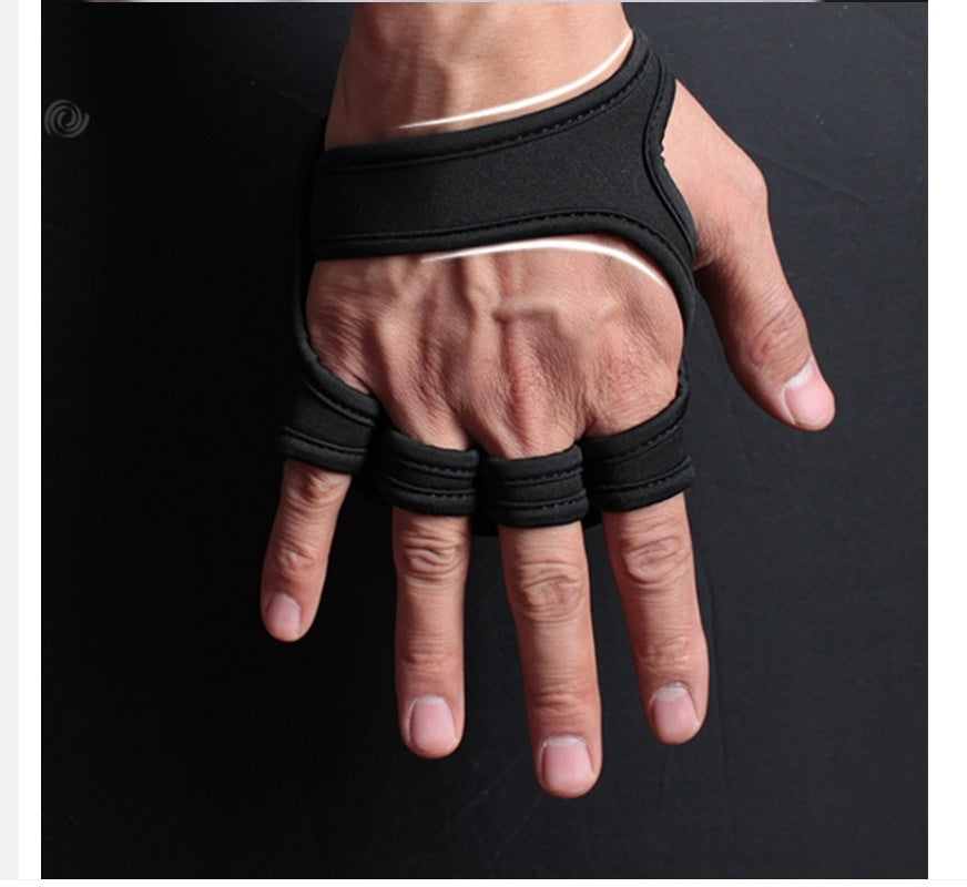 Black Breathable Gym Half Finger Protector Gloves