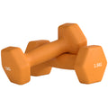Orange Non-Slip Gym Dumbbells Set