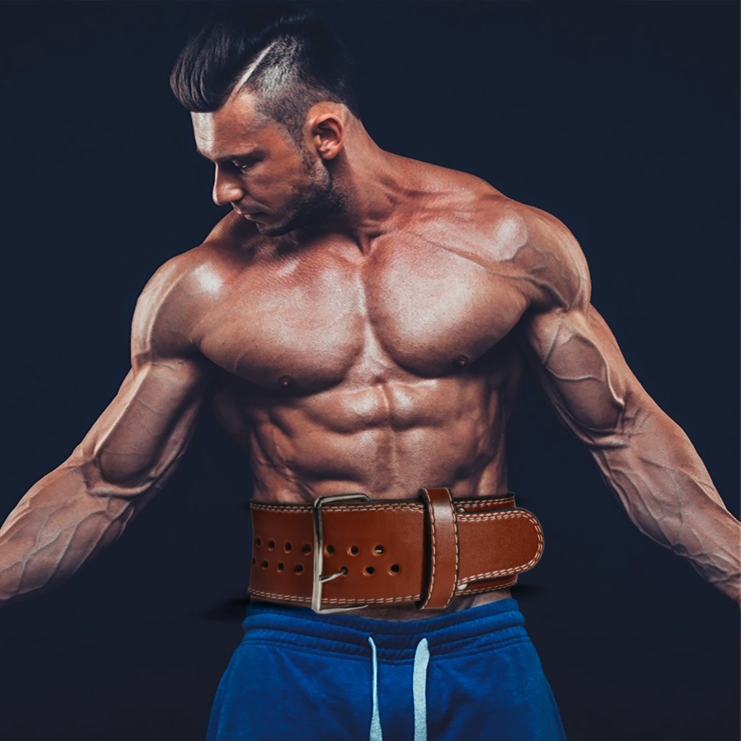 Leather Weightlifting Belt Gym Support